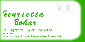 henrietta bohar business card
