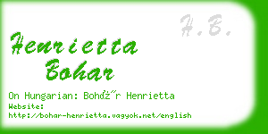 henrietta bohar business card